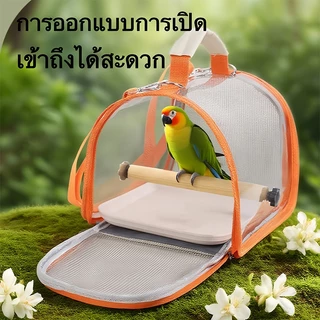 กระเป๋านกแก้ว นก หนูแฮมสเตอร์ กระเป๋าสัตว์เล็กพกพา ระบายอากาศ พร้อมคอนและเสื่อ แคปซูลอวกาศ