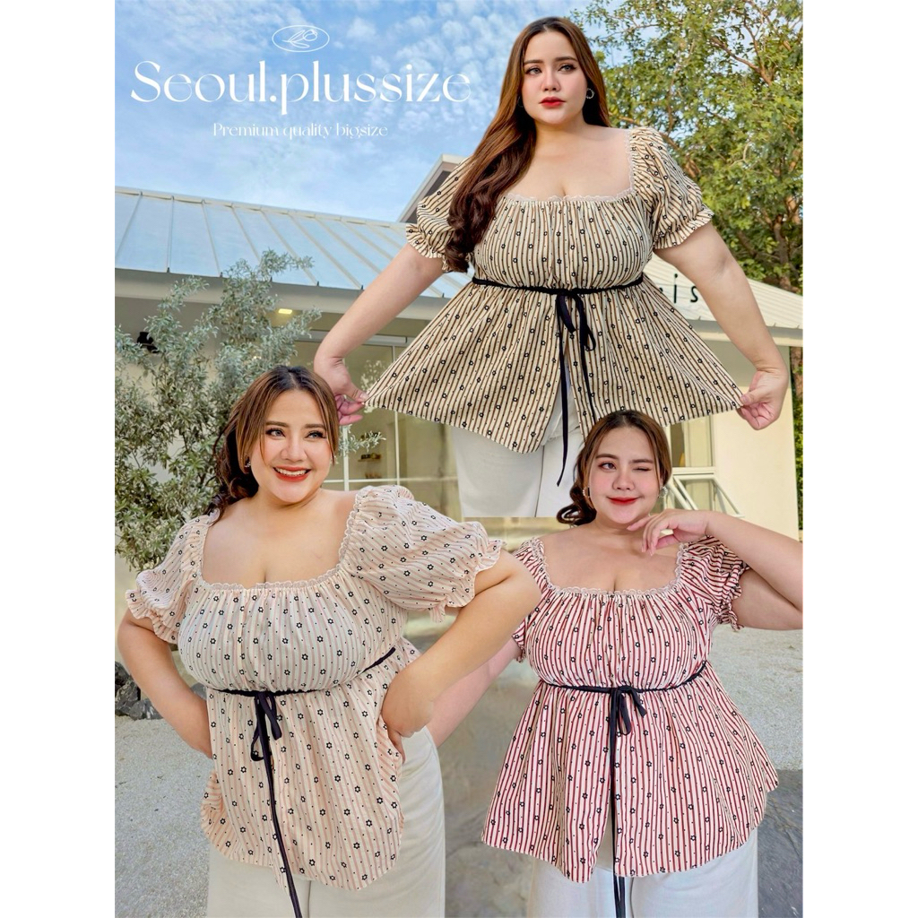 เสื้อสม๊อคน่ารักๆ แขนตุ๊กตาBigsize34-50