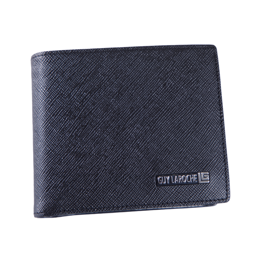 Guy Laroche กระเป๋าสตางค์หนังอัดลายซาเฟียโน่ 16 การ์ด สีดำ (BW32213R6BLS1)