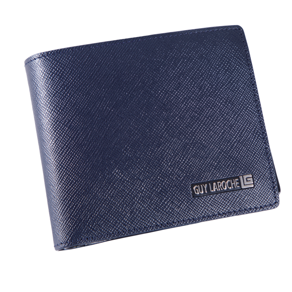 Guy Laroche กระเป๋าสตางค์หนังอัดลายซาเฟียโน่ 16 การ์ด สีกรมท่า (BW32213R6NVS1)
