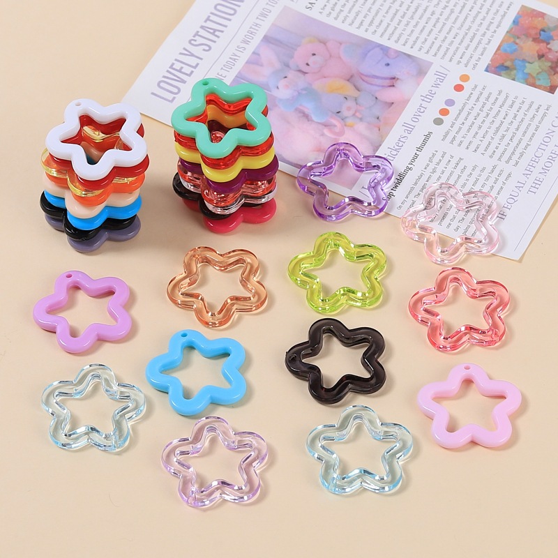 10ชิ้น จี้ดาวอะคริลิค คละแบบ ทรงดาวโปร่งใส/สีพาสเทล สำหรับห้อยกระเป๋า สายคล้องมือถือ DIY งานแฮนด์เมด