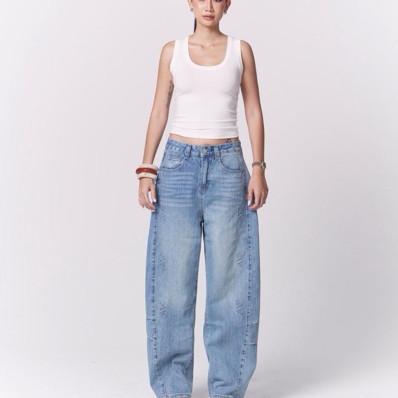 Atipashop - Spectrum Edge Jeans (#ATP34) | กางเกงยีนส์ทรงบาร์เรล ปั้มนูน