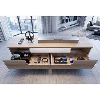 Tomato Home ชั้นทีวีมินิมอล Ultra TV cabinet กว้าง W180ซม|วางทีวีใหญ่สุด 75นิ้ว ชั้นทีวีไม้| ตู้ทีวี