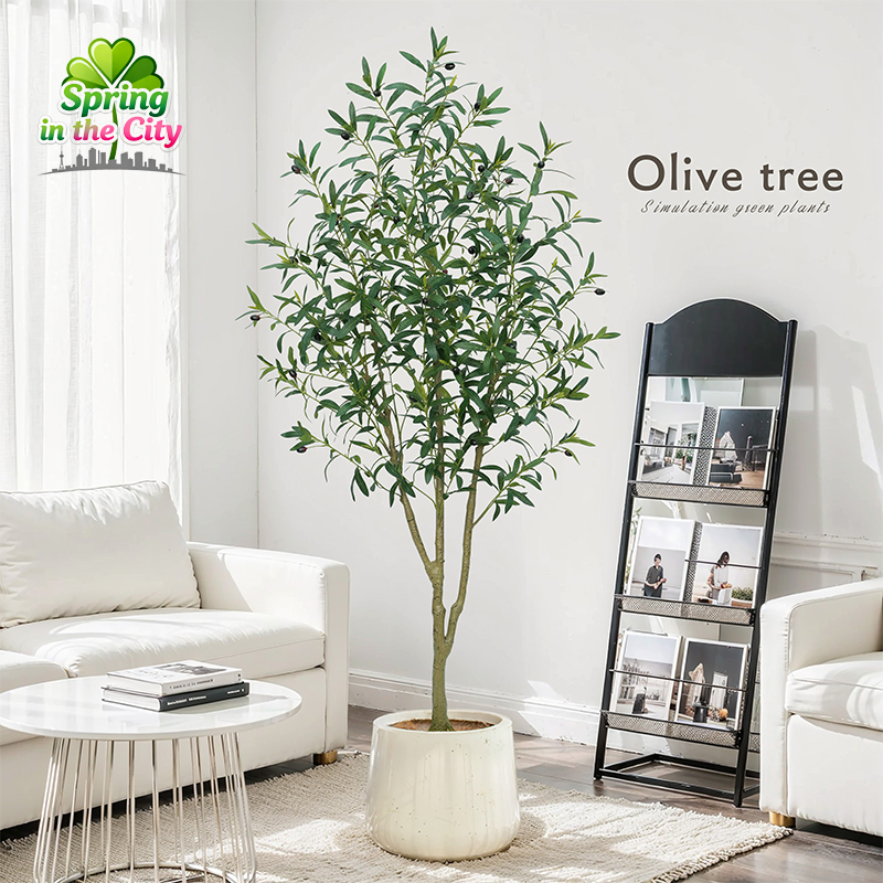 🔥ก้านหนา🔥ต้นมะกอกปลอม โดนแดดโดนฝนได้ ไม่มีกลิ่นแปลกๆ ต้นไม้ปลอมสวยๆ 90/120/150/180CM ต้นมะกอกโอลีฟ