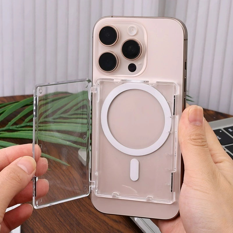 เคสการ์ดปิดแม่เหล็ก - แบบพกพาป้องกันการสูญหาย - ที่ใส่บัตรธนาคารโปร่งใส - กล่องป้องกันบัตรประจําตัว