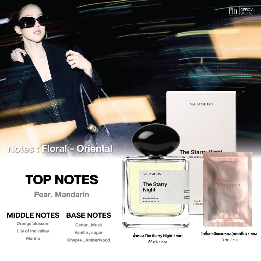 Madame Fin น้ำหอมไอ่เพื่อนรักส์ (by Janistar) ขนาด 50ml. 1 ขวด +โลชั่นขนาดพกพา ขนาด 10ml 1 ซอง (คละ)