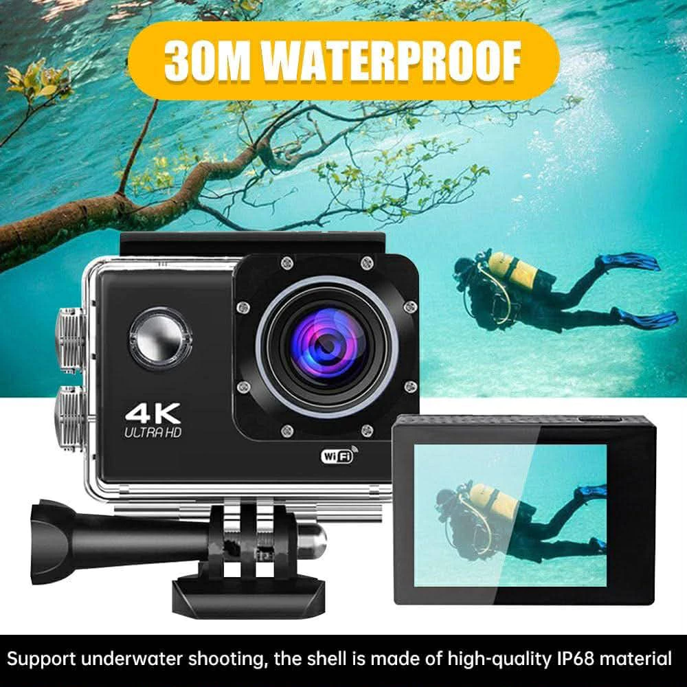 ส่งเร็ว ส่งไว กล้องติดหมวก กล้องกันน้ำ กล้องอเนกประสงค์ขนาดเล็ก Action Camera 4K Wifi Sports Dv Cam พร้อมเคสกันน้ำ thumbnail 6
