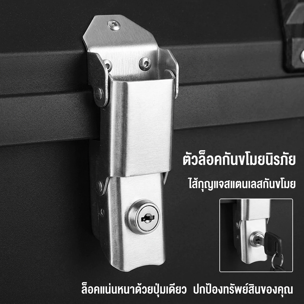 กล่องท้ายมอเตอร์ไซค์ 45L/48L/52L ลิตร กล่องหลัง กล่อง xmax กล่องท้าย กล่องติดรถ กล่องท้ายรถ กล่องท้าย thumbnail 5