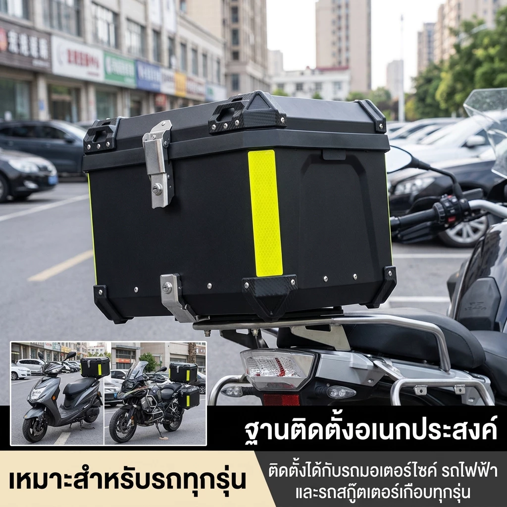 กล่องท้ายมอเตอร์ไซค์ 45L/48L/52L ลิตร กล่องหลัง กล่อง xmax กล่องท้าย กล่องติดรถ กล่องท้ายรถ กล่องท้าย thumbnail 10