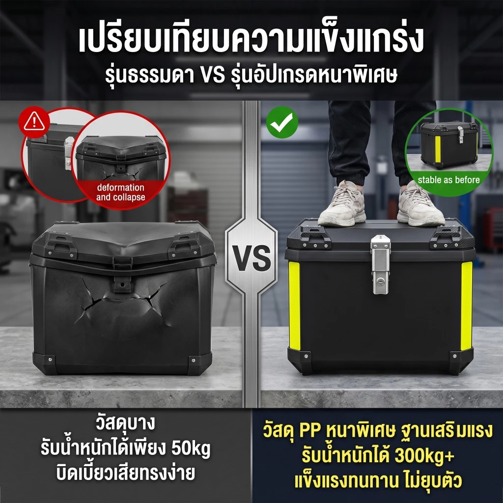กล่องท้ายมอเตอร์ไซค์ 45L/48L/52L ลิตร กล่องหลัง กล่อง xmax กล่องท้าย กล่องติดรถ กล่องท้ายรถ กล่องท้าย thumbnail 3