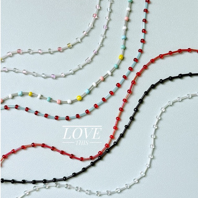 สร้อยลูกปัด handmade เส้นเล็กสไตล์เกาหลี มินิมอลเรียบง่าย ใส่ได้ทุกวัน