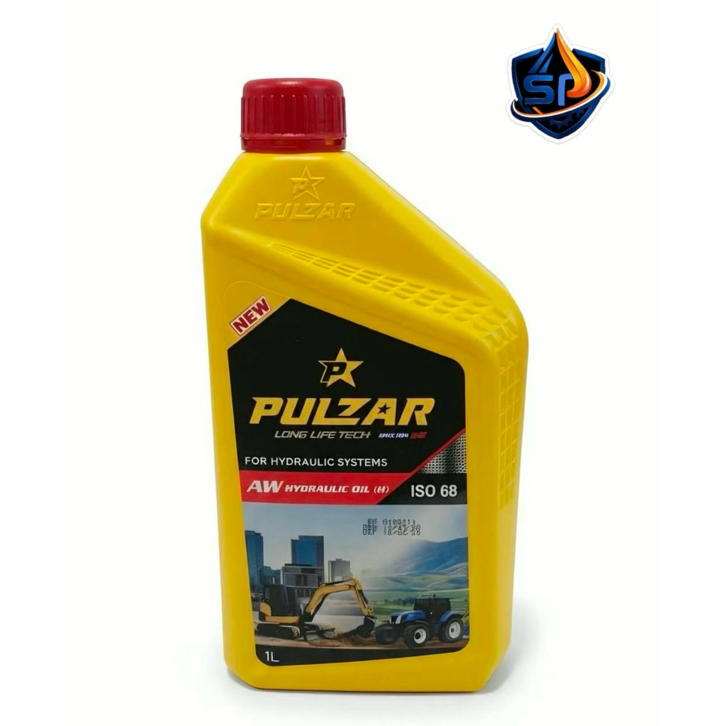 PULZAR Hydraulic Oil AW 68 (1L) น้ำมันไฮดรอลิค เพาว์ซ่าร์ เบอร์ 68 สำหรับรถแม็คโคร รถไถ รถดั้ม รถโฟล