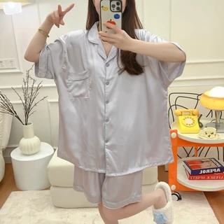 ชุดนอนผ้าซาติน พรีเมี่ยม อก43-52-60 นุ่ม เบา บาง ใส่สบาย