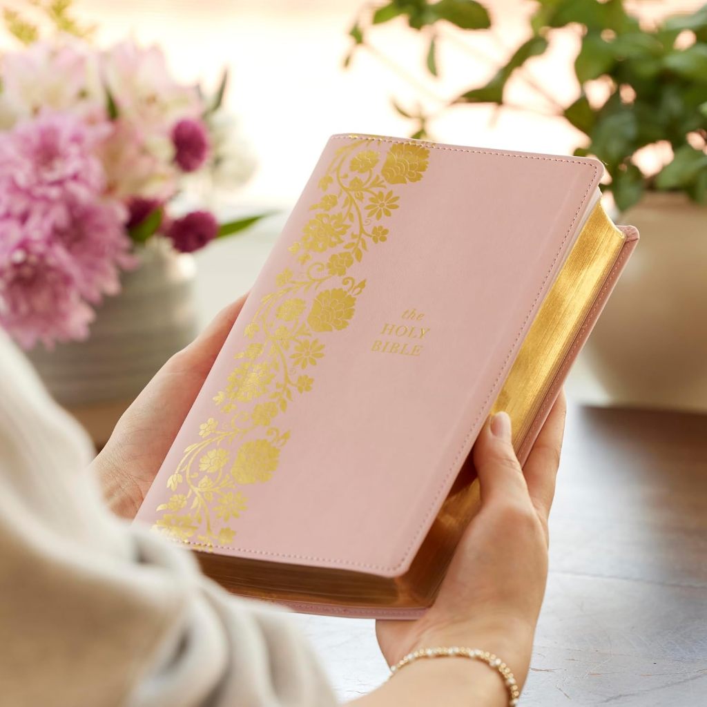 Holy Bible KJV Personal Size Large Print End-of-Verse Reference Bible (Imitation Leather) Pink