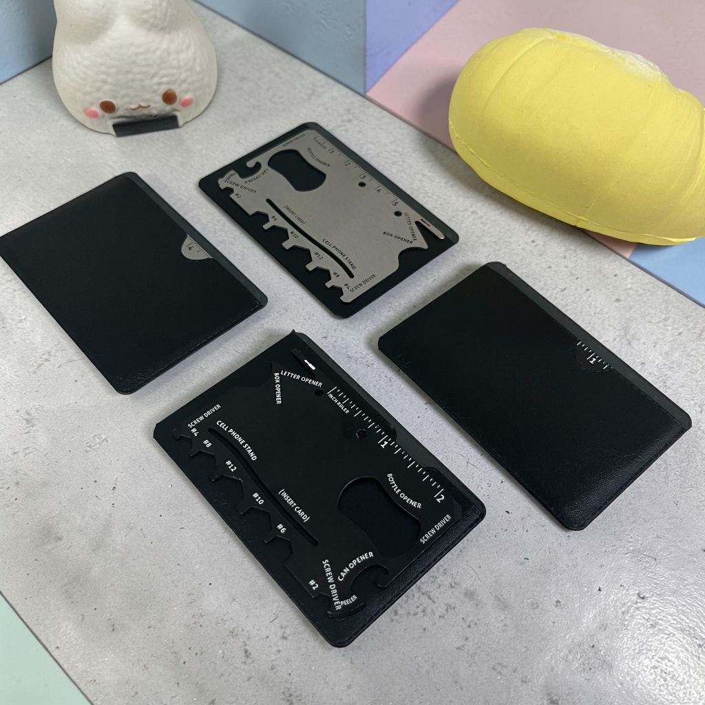 พร้อมส่ง - Black & Silver Ninja Wallet Card การ์ดอเนกประสงค์ แถมซองดำ TC-02