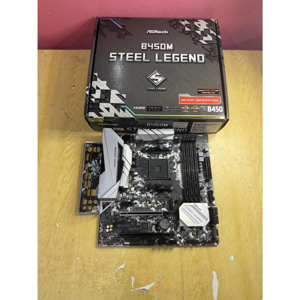 ขายMBมือสอง ASROCK B450M STEEL LEGEND DDR4 AM4