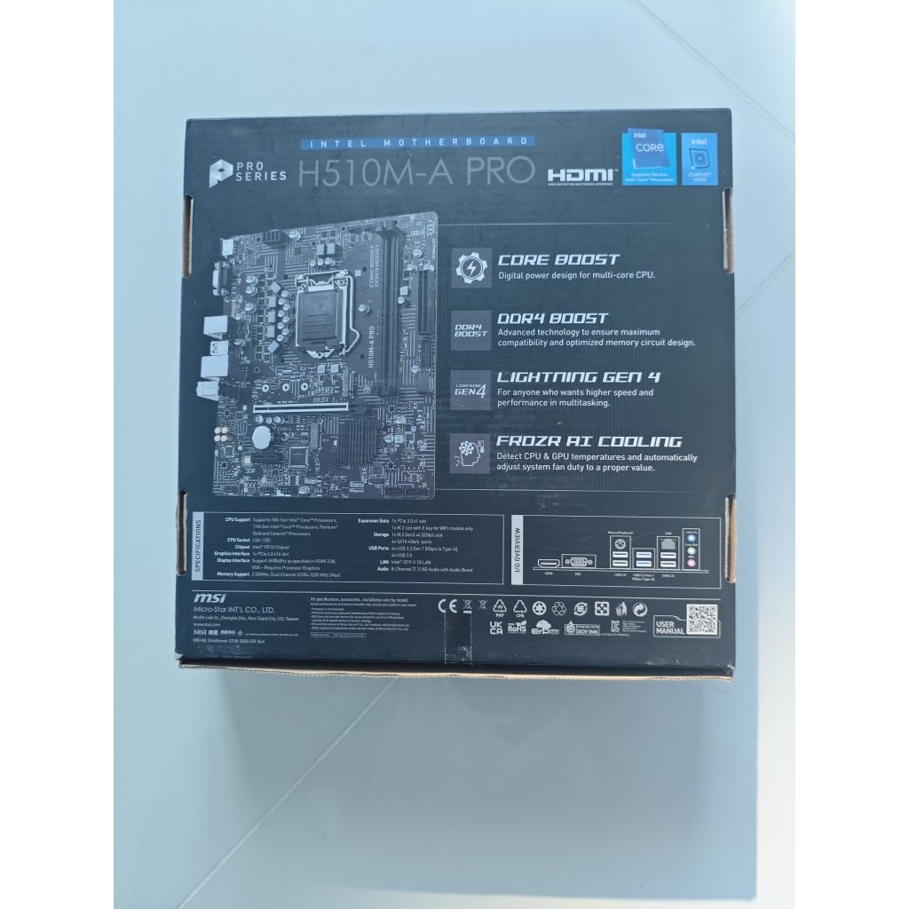 กล่องเปล่า  MSI H510m-a pro