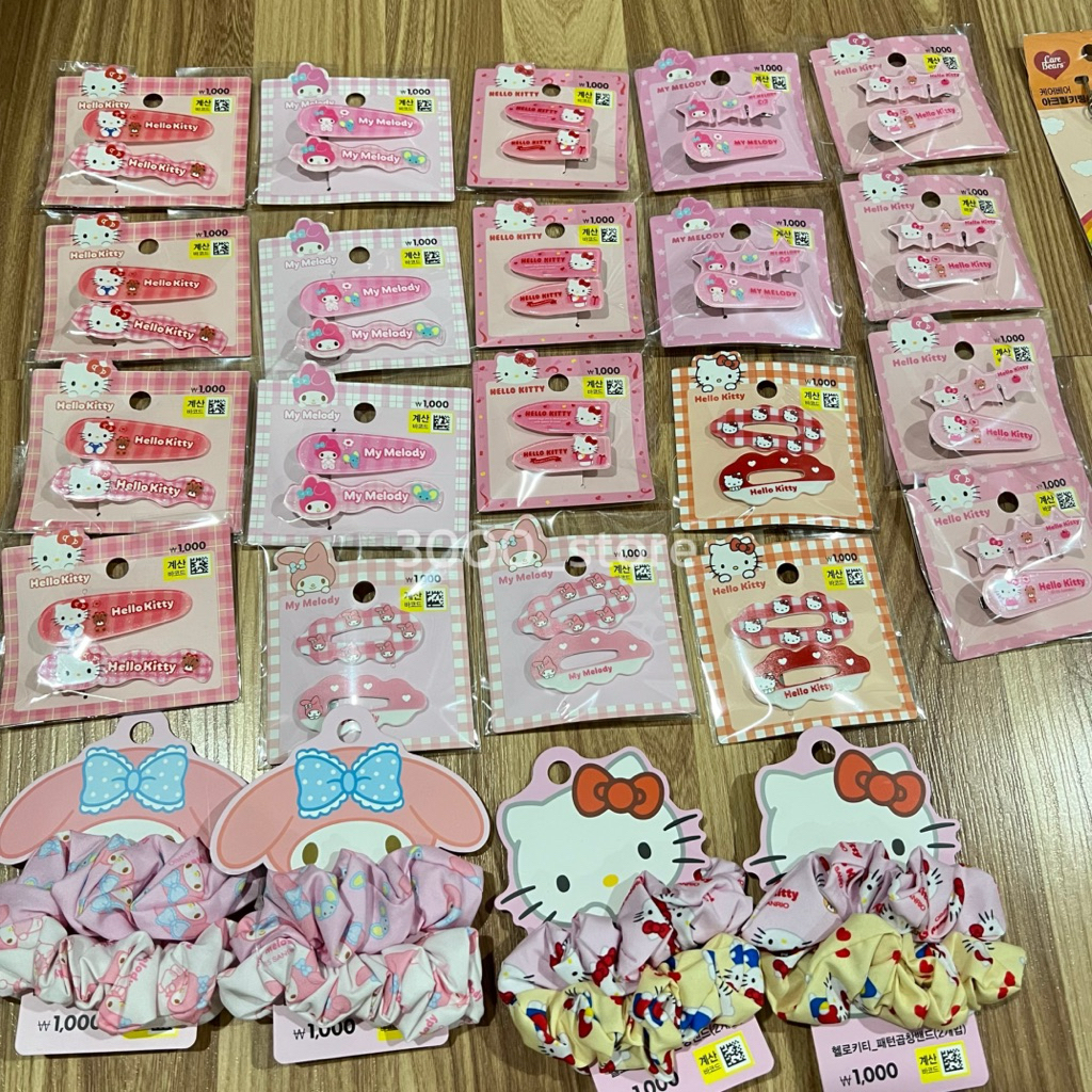 กิ๊บ sanrio hello kiity,mymelody กิ๊บช้อป น่ารัก ๆ ลิขสิทธิ์แท้ จาก daiso เกาหลี🇰🇷