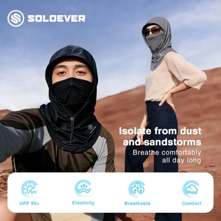 SOLOEVERหน้ากากป้องกันรังสียูวี หน้ากากป้องกันแสงแดด 3in1 UPF50+ เย็น ระบายอากาศได้ดี การท่องเที่ยว