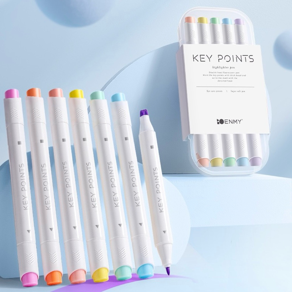 🏡บ้าน2เอ พร้อมส่ง  ชุดปากกาเน้นข้อความ "KEY POINTS" จากแบรนด์ "ENMY"