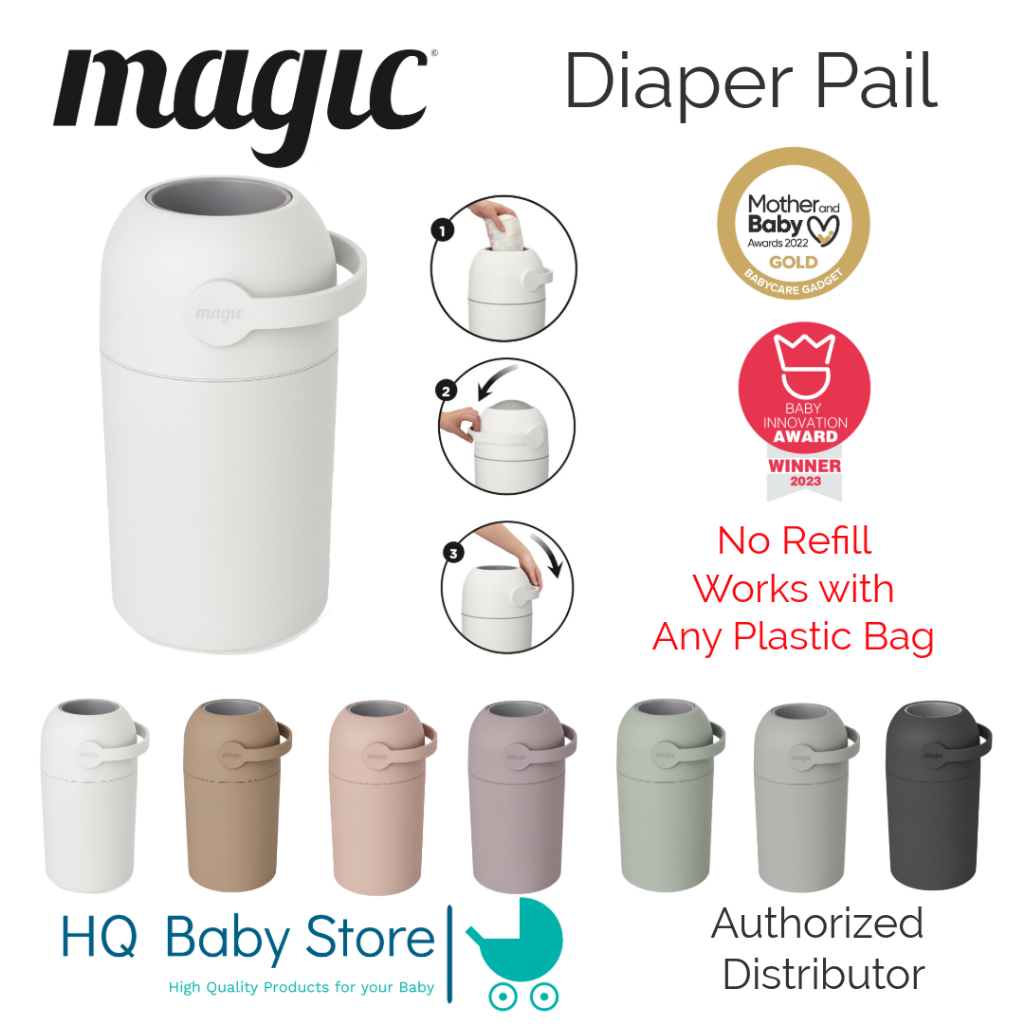 Magic Diaper Pail Majestic📍สินค้าแท้ 💯%📍ถังขยะเก็บกลิ่น 99.99% สามารถใช้กับถุงขยะทั่วไปได้ถุงขนาด 18 × 20 นิ้ว