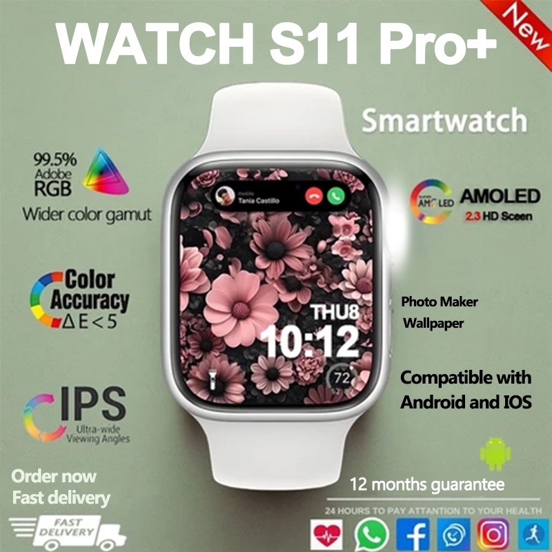 【ลดราคา】Smart Watch 11/S11 Proสมาร์ทวอทช์ รองรับภาษาไทย นาฬิกาสมาร์ทวอทช์ สัมผัสได้เต็มจอ นาฬิกาsport นาฬิกากันน้ำ COD
