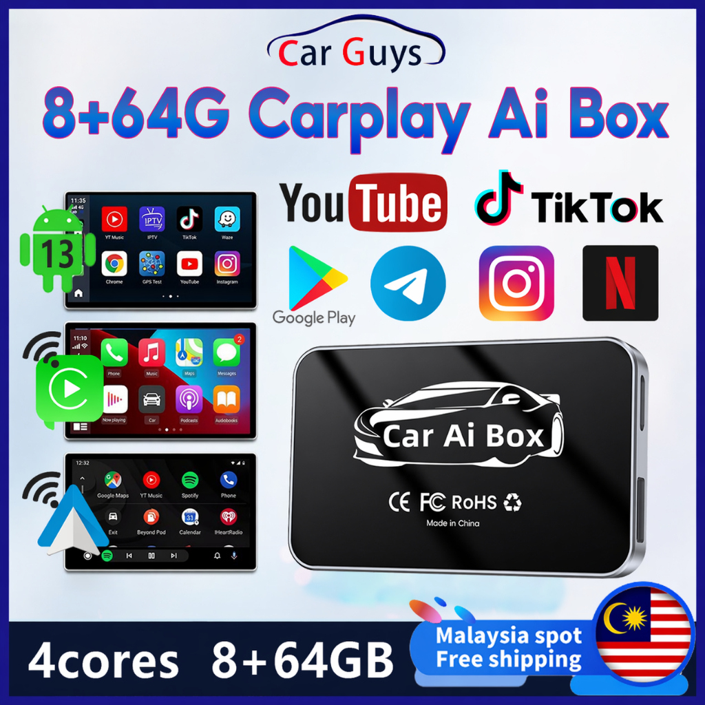8+64G Car Ai Box Carplay Car Android box Wired to Wireless Carplay Adapter Apple Carplay android auto Carplay Dongle