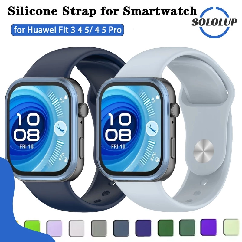 สายซิลิโคนอ่อน for Huawei Watch Fit 5 4 3 / 5 Pro / 4 Pro สายยางเปลี่ยน มีให้เลือกหลายสี สบายผิว