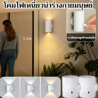 ไฟกลางคืนเซ็นเซอร์อัจฉริยะ ไฟ LED ไฟชาร์จ ไฟเหนี่ยวนำโคมไฟ การควบคุมอัตโนมัติ แสงนุ่มนวล ใช้งานได้ทั้งในบ้านและ