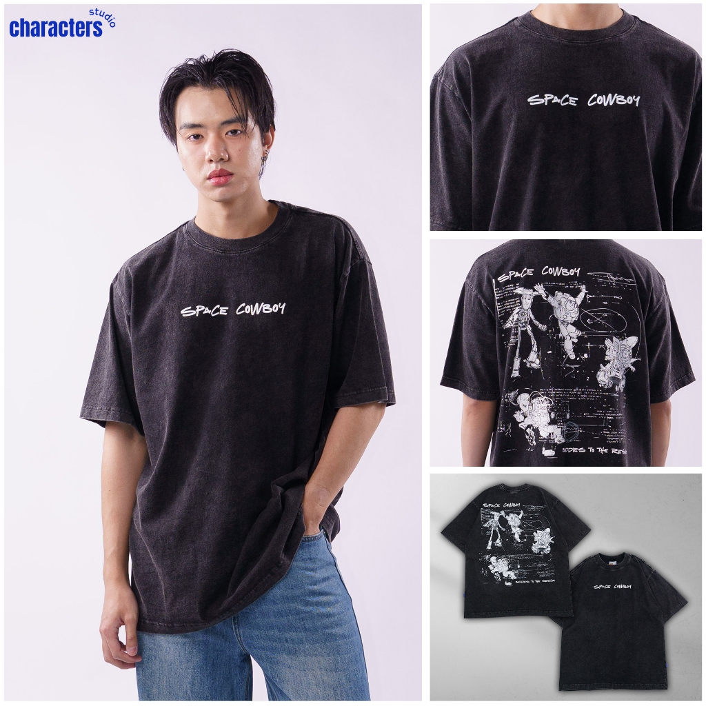Disney Toy Story - เสื้อผู้ชายโอเวอร์ไซส์ฟอกเฟด ท่องโลกอวกาศ ผ้า Cotton 100 % สินค้าลิขสิทธิ์แท้ Characters Studio