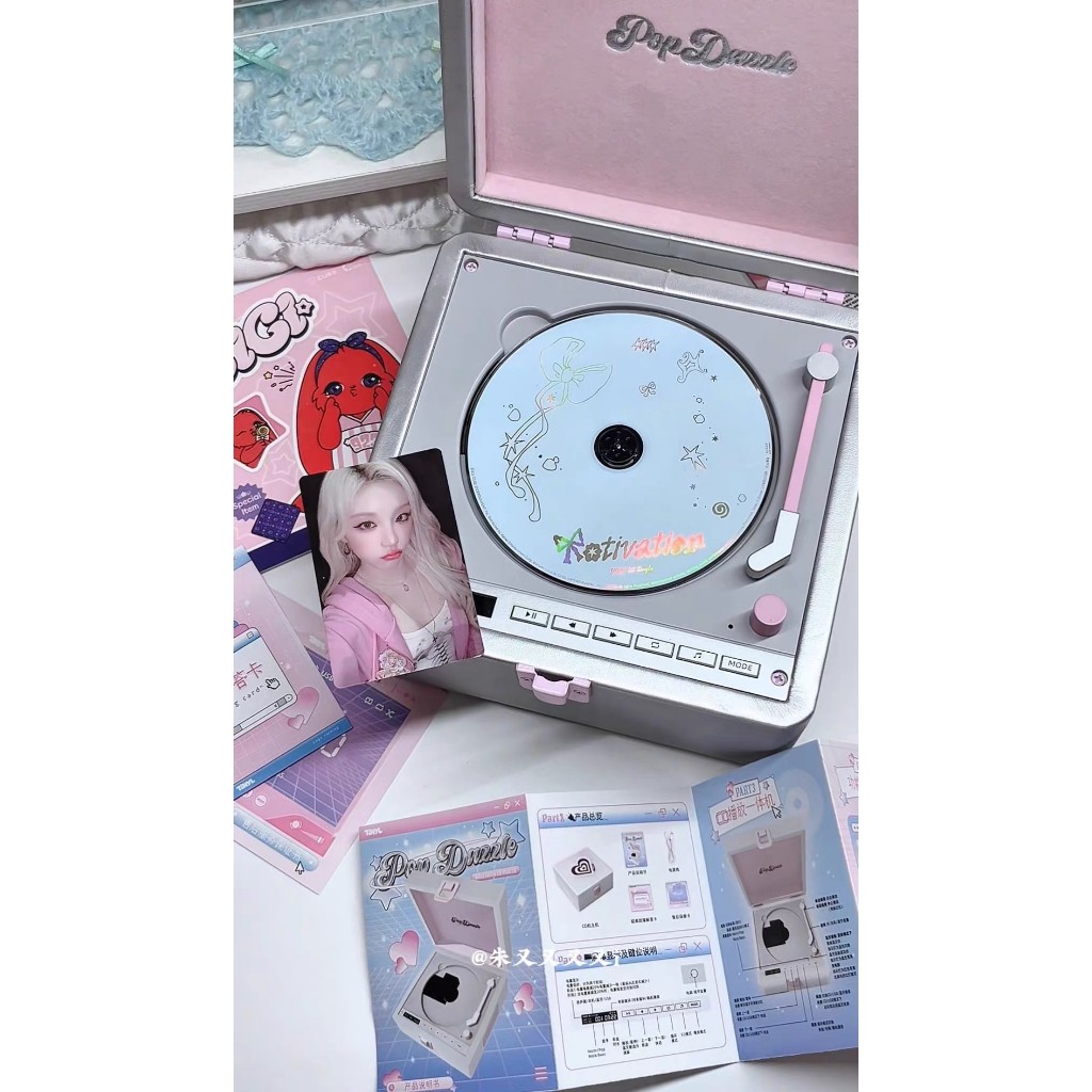 CD Player|เครื่องเล่นแผ่นเสียง TINYL POPDAZZLE|Retro Vintage Y2K บลูทูธในตัว|multi function player