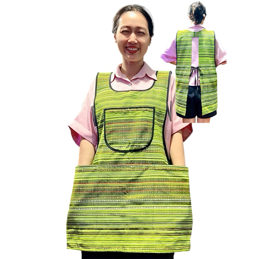 ผ้ากันเปื้อน ขายของ กระเป๋าเยอะ มีซิป แฟชั่น ไทยสไตล์ ผ้าเมือง ผ้าฝ้าย สวยๆ น่ารัก ราคา ถูกที่สุด ดีลบีเคเค แกลเลอรีภาพที่ 9