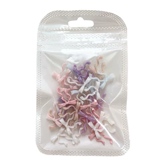 อะไหล่โบว์หางยาว ตกแต่งหน้าเล็บ สีพาสเทลคละ 30ชิ้น/ห่อ สินค้าพร้อมส่ง