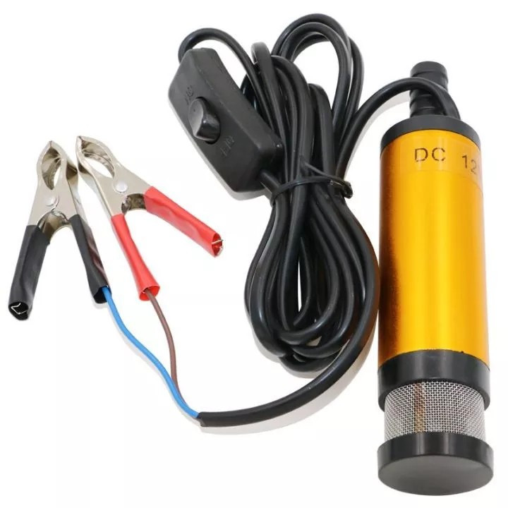 ปั๊มสูบน้ำมันไฟฟ้า38มม. 12V สำหรับปั๊มน้ำมันดีเซลน้ำใต้น้ำเปลือกอลูมิเนียมอัลลอยด์