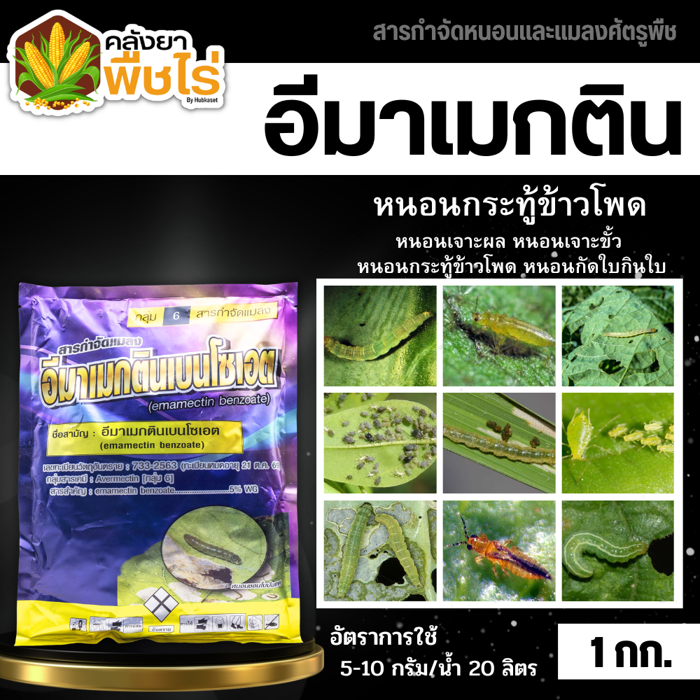 🌽 อีมาเมกตินเบนโซเอต ไก่เกษตร (อีมาเมกตินเ) 1กิโลกรัม กำจัดหนอนกระทู้ หนอนเจาะ หนอนกัดใบกินใบทุกชนิด