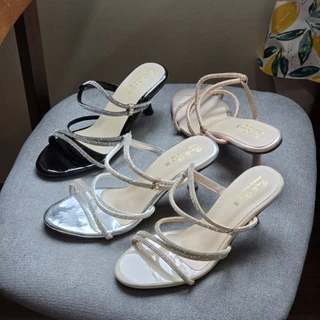 OHODOODEE รองเท้าส้นสูงรุ่น รุ่น: Crystal Glam Strappy Heels วับวาว M02