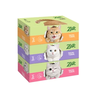 Zilk ซิลค์ กระดาษเช็ดหน้า Fun Box แพ๊ก 3 กล่อง
