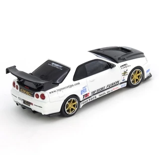 IN64-R34TS-WHI - TOP SECRET R34 GT-R WHITE DIECAST SCALE MODEL CAR