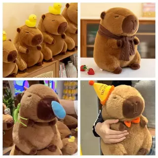 คาปิบาร่า Capybaraตุ๊กตาคาปิบารา ตตุ๊กตานุ่มพร้อมกระเป๋าเป้สะพายหลัง