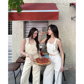 PIPPI LACE (White&Cream)OVERALLS