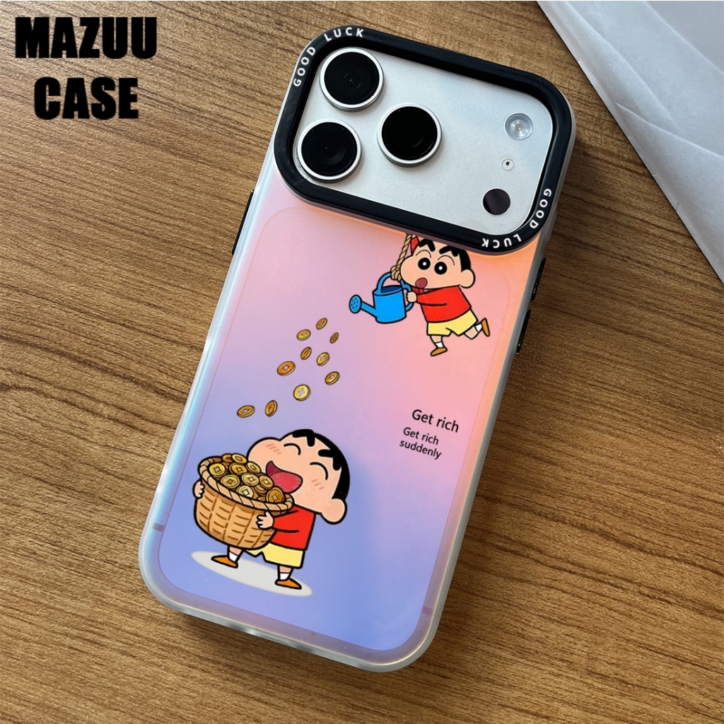 เคสไอโฟน วัสดุIMD เรืองแสง กรอบเลนส์ดำ รูปที่ 2