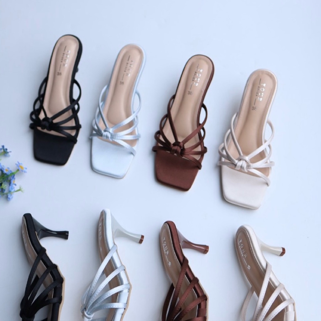 YOURSHOES N48 / รองเท้าส้นสูง 3นิ้ว รองเท้าผู้หญิง รองเท้าสวมส้นสูง