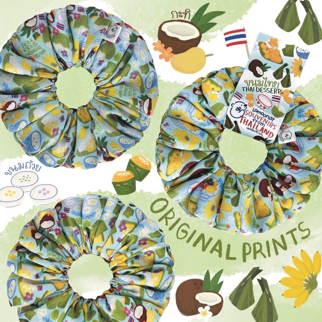 Lamoonist • KHANOM WAAN • souvenirs from Thailand scrunchie collection