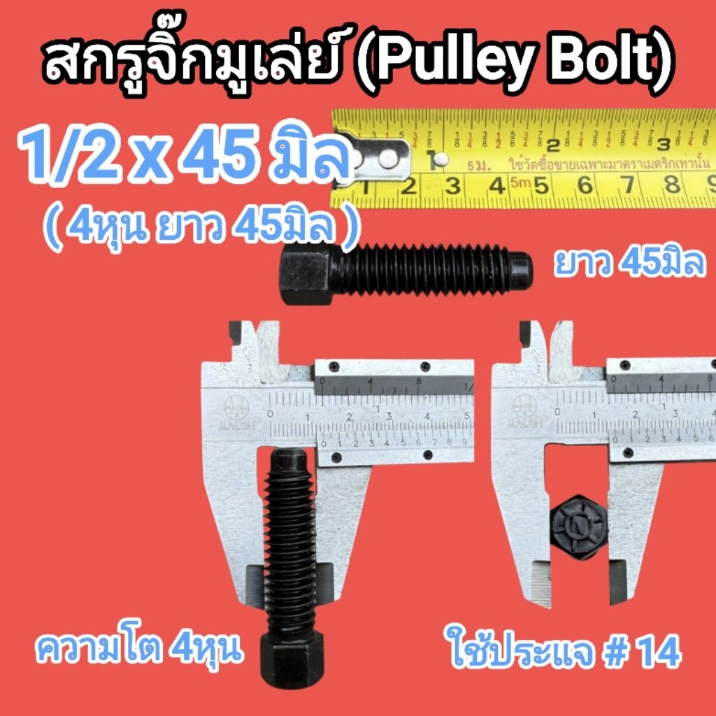 สกรูจิ๊ก มูเล่ย์ (Pulley Bolt) ขนาด 3/8(3หุน) รูปที่ 7