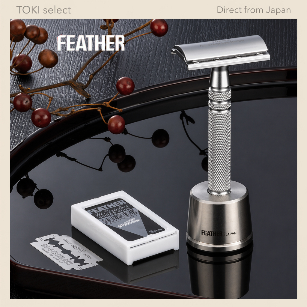 Feather Double Edge Safety Razor Stainless Steel Classic Shaving Razor Made in Japan