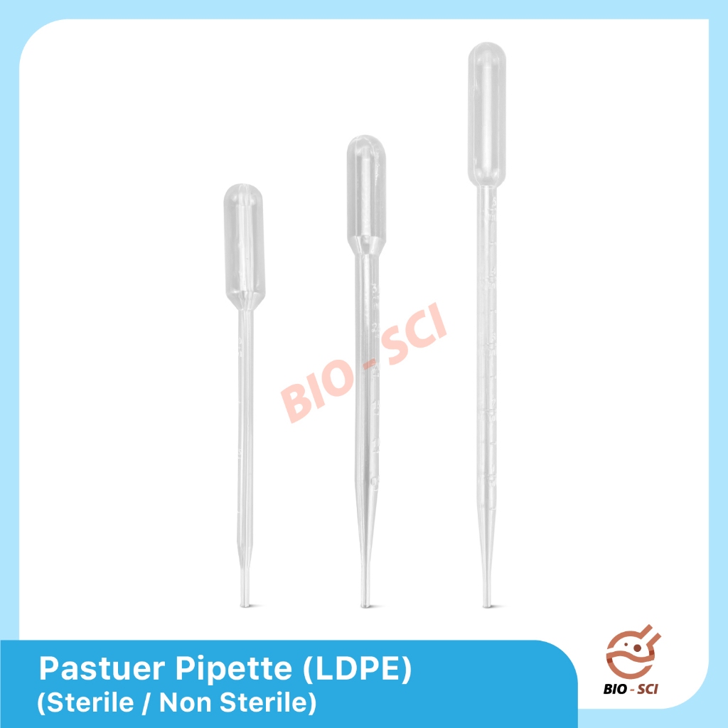 หลอดหยด (Pastuer Pipette) ฆ่าเชื้อ/ไม่ฆ่าเชื้อ (Dropper/หลอดหยดสาร/หยดสี)