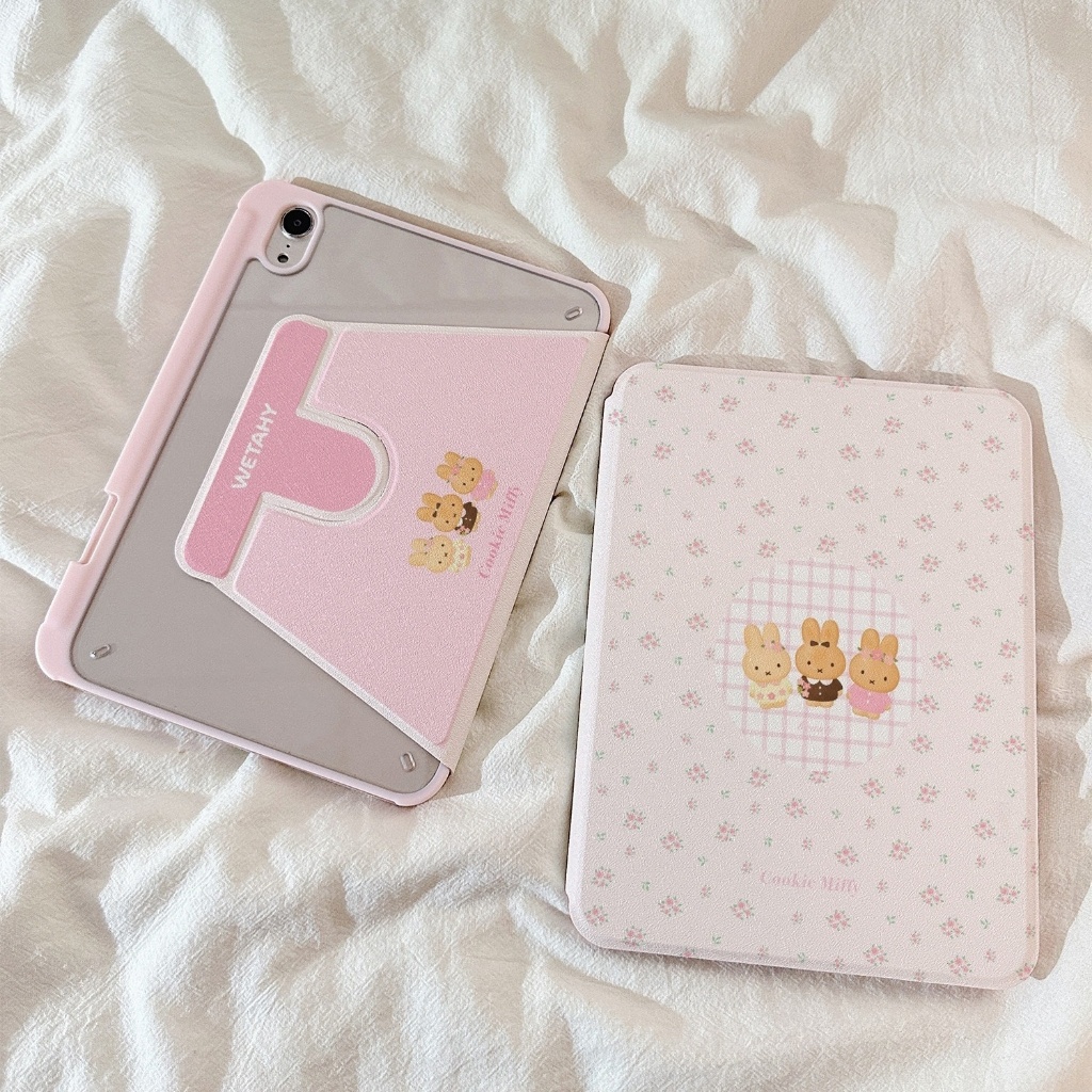 ✨พร้อมส่ง✨เคสiPad การหมุน 360 องศา floral Mini7 Gen12 Air7/6 13 Pro11 Miffy เคสไอแพด Air3 Gen6/5 9.7