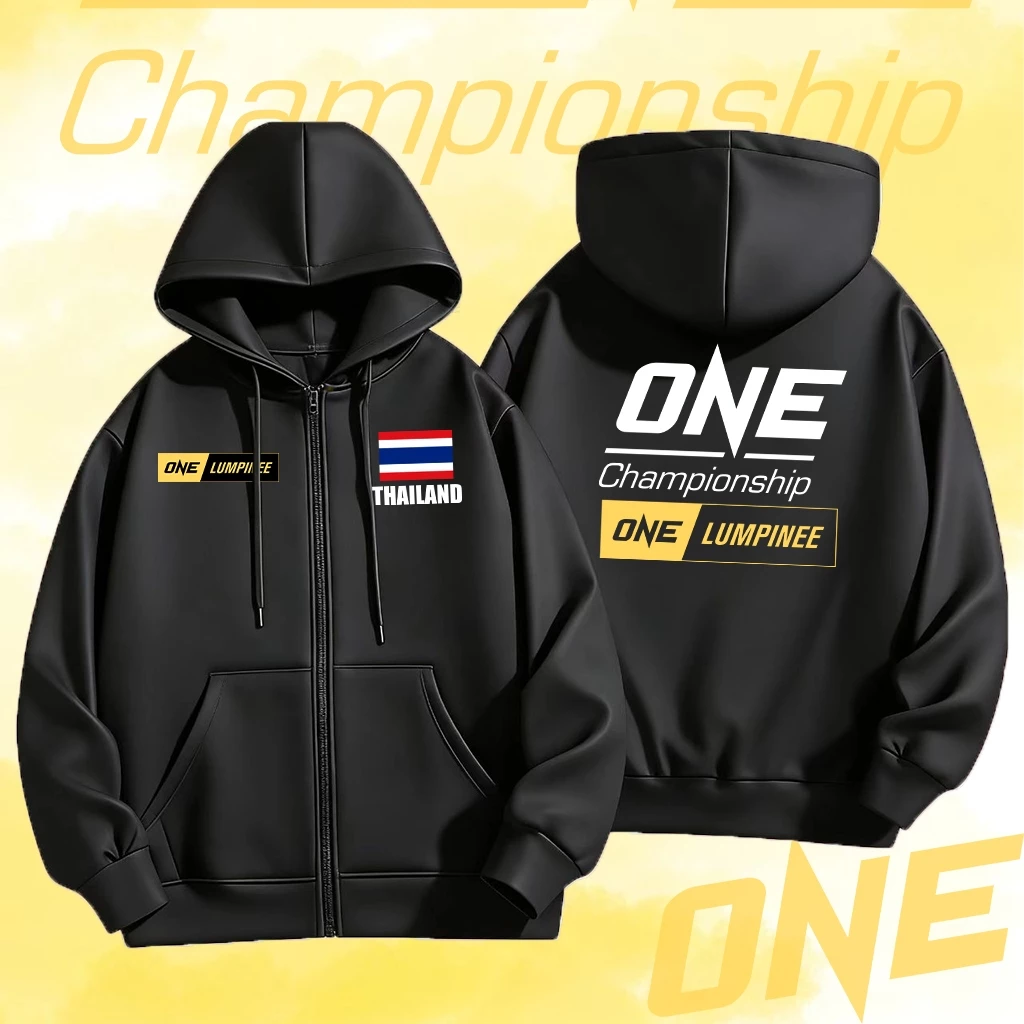 ONE Championship--ONE SAMURAI 1 ซิป Hoodie สวมใส่สบาย ไม่หด ไม่ยับ ผลิตจากเนื้อผ้าที่สวมใส่สบาย