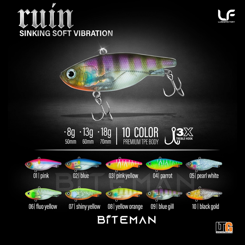 ✨ กระดี่ยาง Ruin Biteman Lures Factory น้ำหนัก 8g