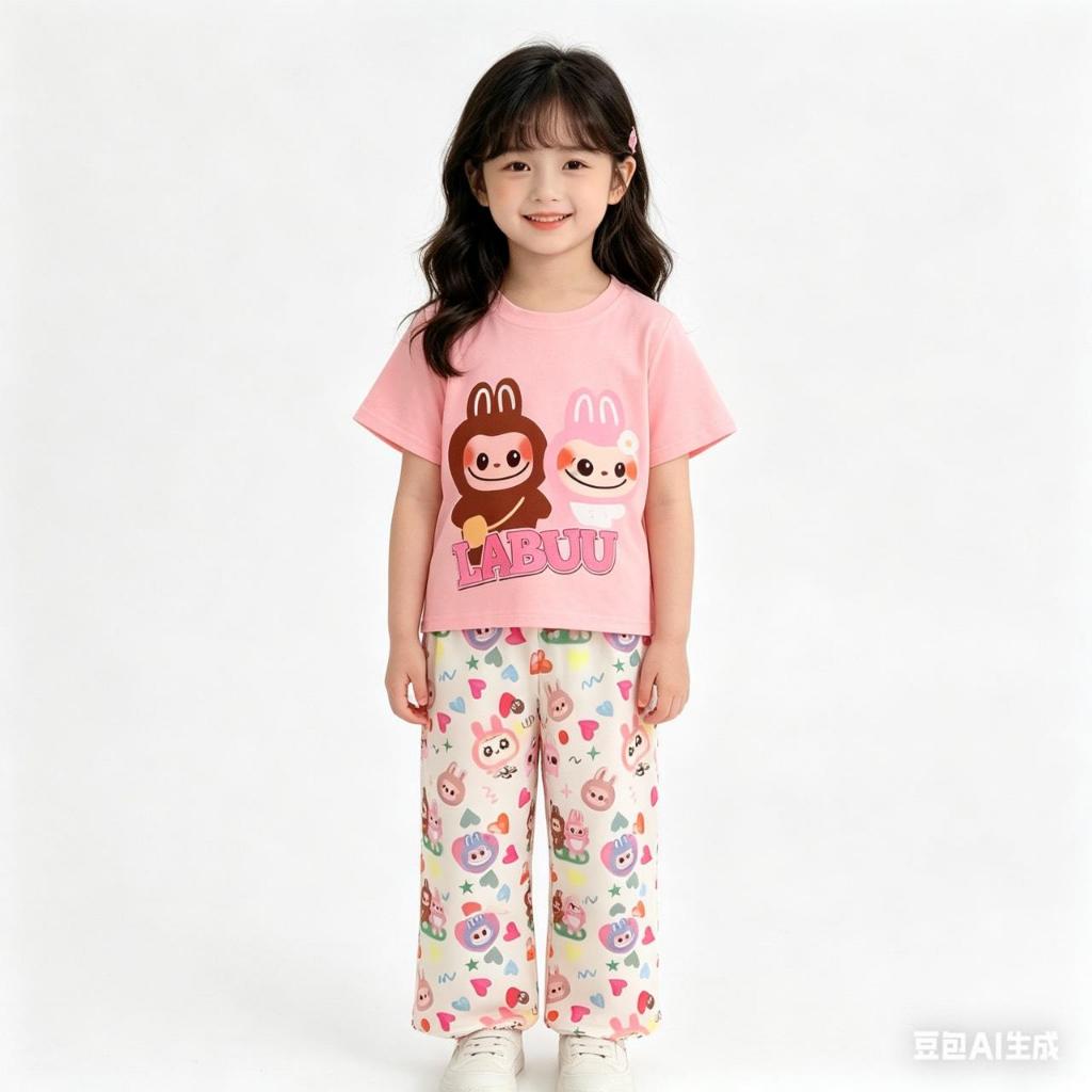 MC040 ชุดเซ็ตเด็กผู้หญิง ลายการ์ตูนพาสเทล น่ารัก ใส่นอน/ใส่อยู่บ้านได้